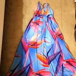 Colorful floral maxi dress